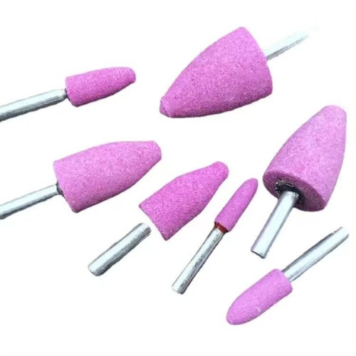 Ware 20Pcs Pink 14 Shank Cylindrical Red Corundum Grinding Heads Abrasive Mounted Stone Grinding Wheel Head Rotary Tool