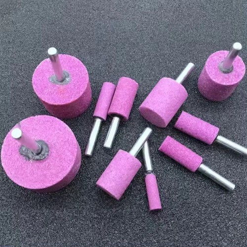 Ware 20Pcs Pink 14 Shank Cylindrical Red Corundum Grinding Heads Abrasive Mounted Stone Grinding Wheel Head Rotary Tool